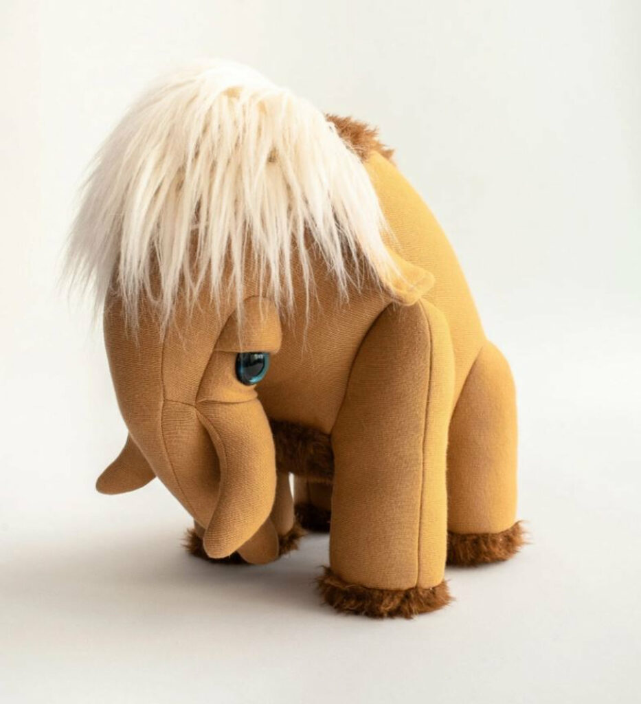 Petit mammouth terre de Sienne - Peluche cousue main