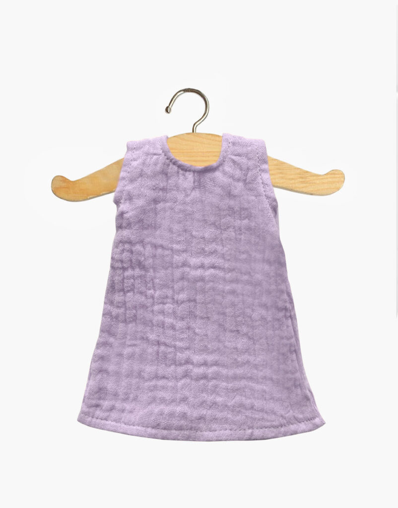 Poupée Nora, 32cm habillée de sa robe lilas