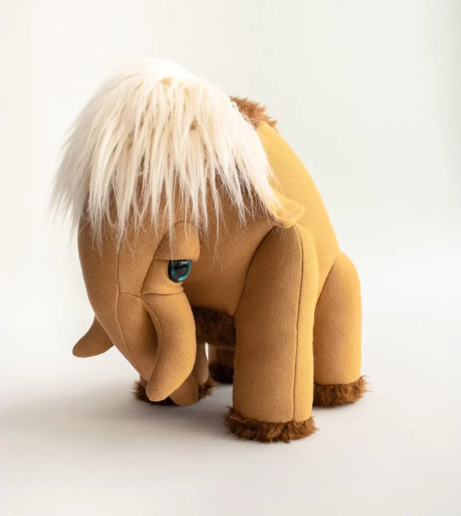Petit mammouth terre de Sienne - Peluche cousue main