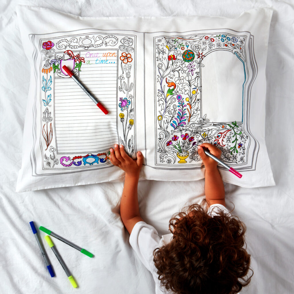 Taie d'oreiller à personnaliser à colorier, Fée