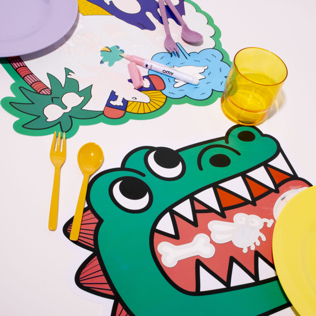 2 Sets de table magic water- Dinos