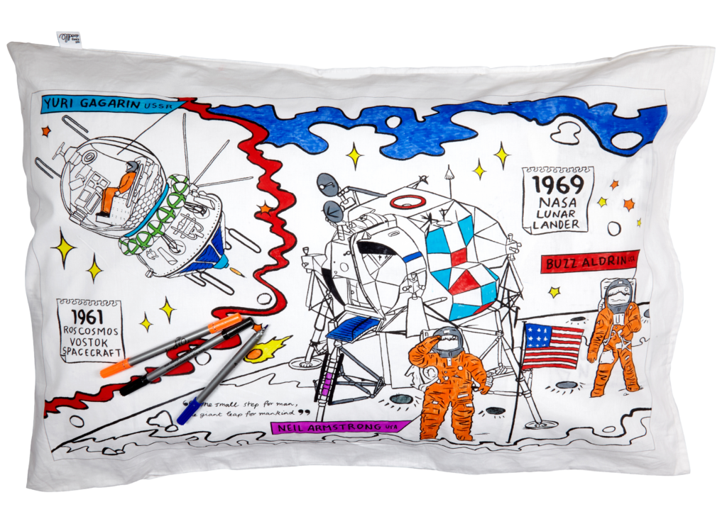 Taie d'oreiller à personnaliser, à colorier, Space