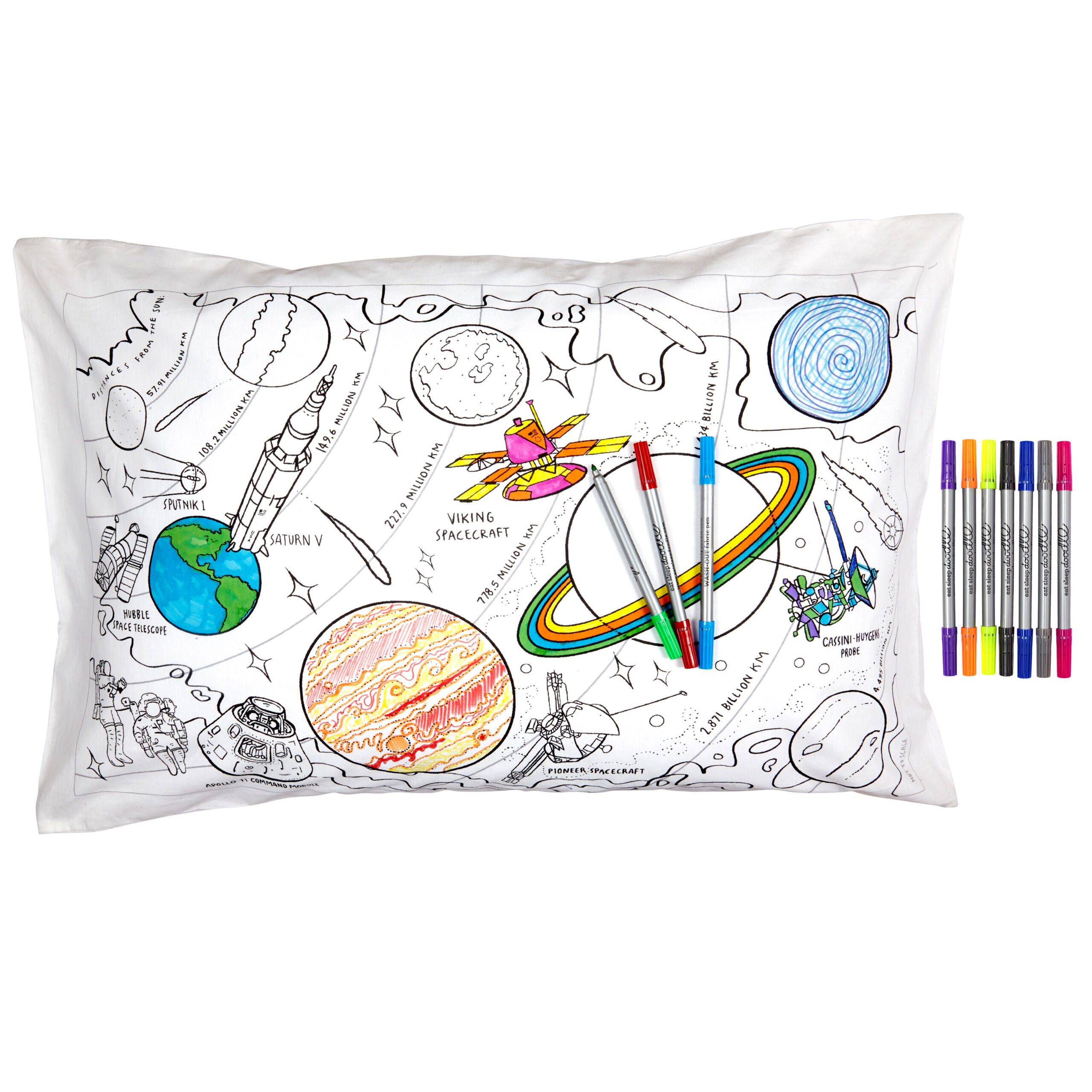 Taie d'oreiller à personnaliser, à colorier, Space – Image 5