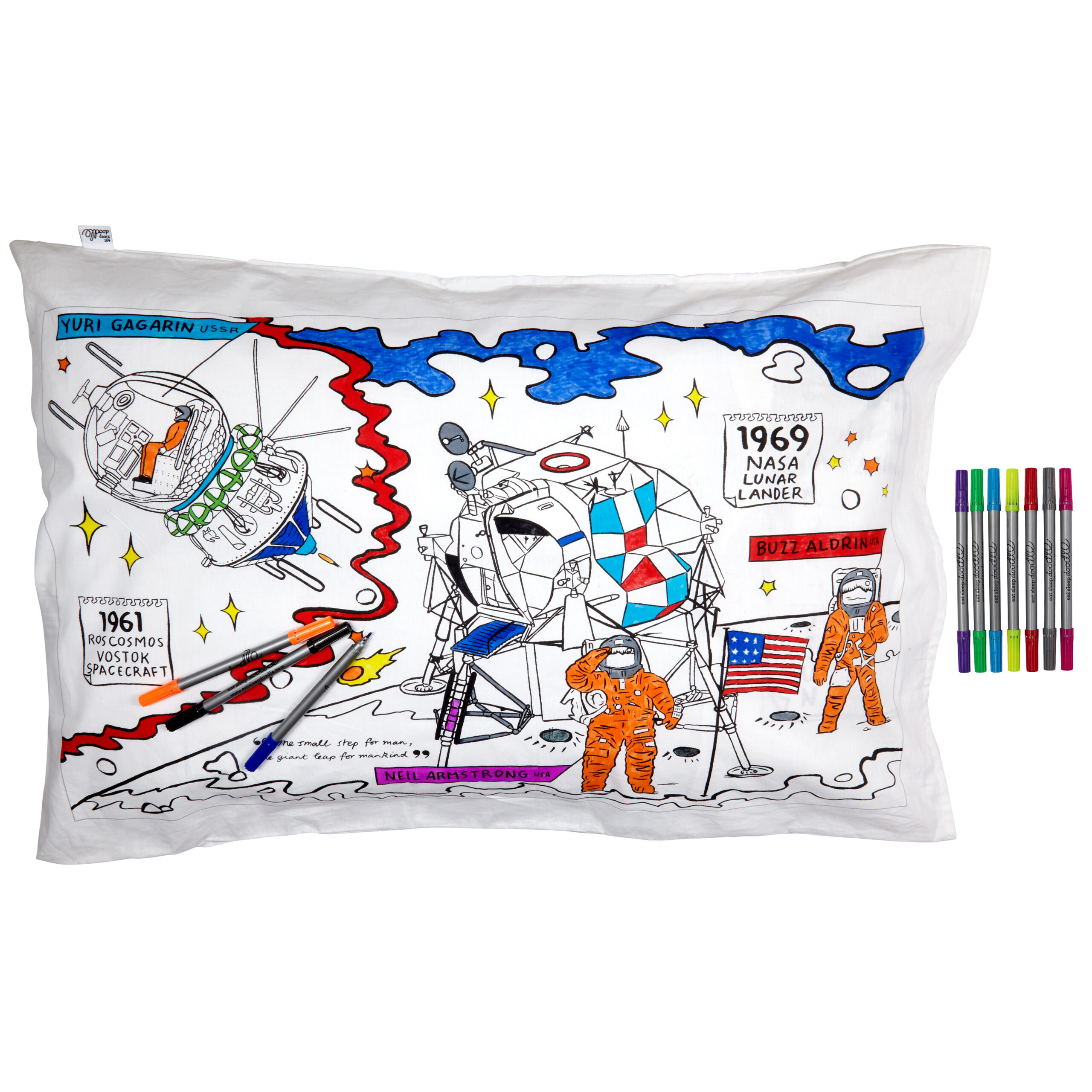 Taie d'oreiller à personnaliser, à colorier, Space – Image 3
