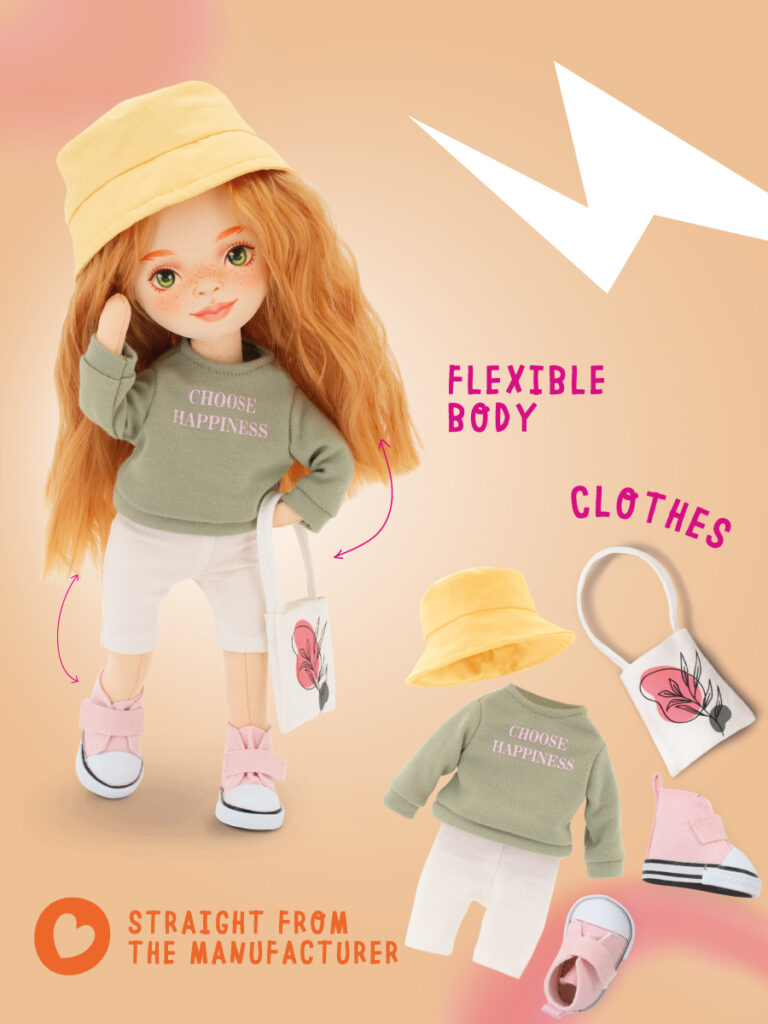 Poupon Tina en pull vert, 35cm