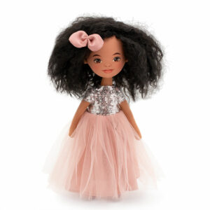 Poupon, Tina en robe rose à paillettes, fait main – Image 1