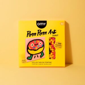 Boîte OMY Pom Pom Art pour créer un tableau de pompons néon