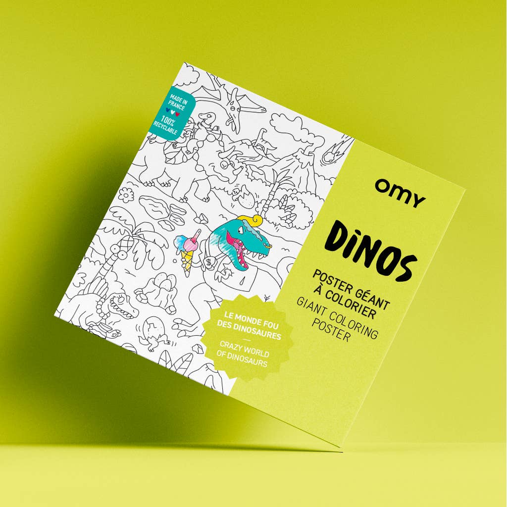 Poster géant Dinosaures à colorier 70 × 100 cm