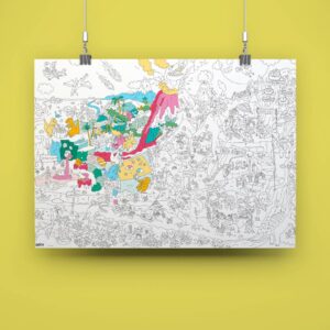 Poster géant Dinosaures à colorier 70 × 100 cm – Image 2