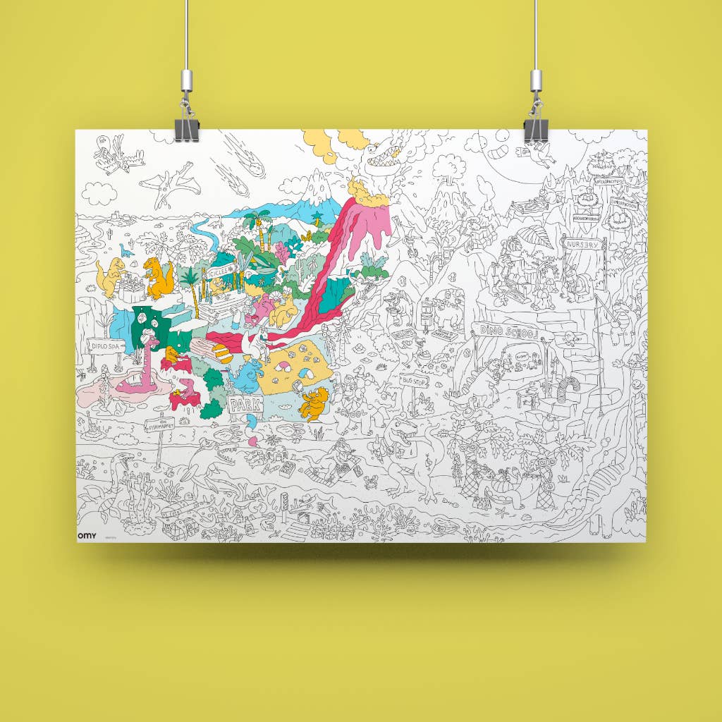 Poster géant Dinosaures à colorier 70 × 100 cm