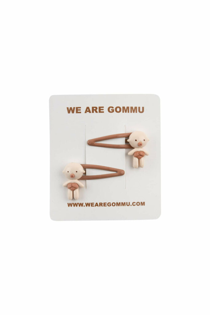 Barrettes Gommu Beige