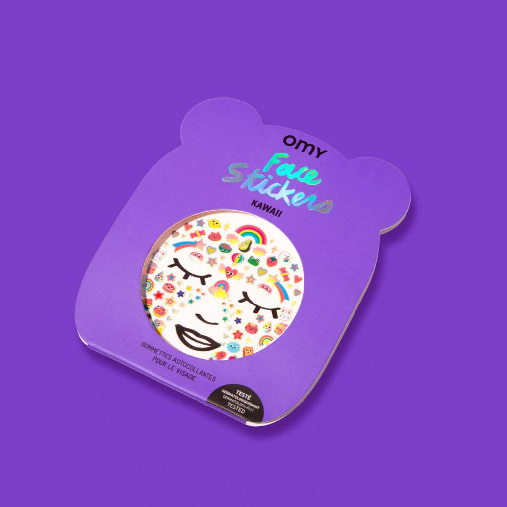 85 Stickers fluos visage - Kawai face