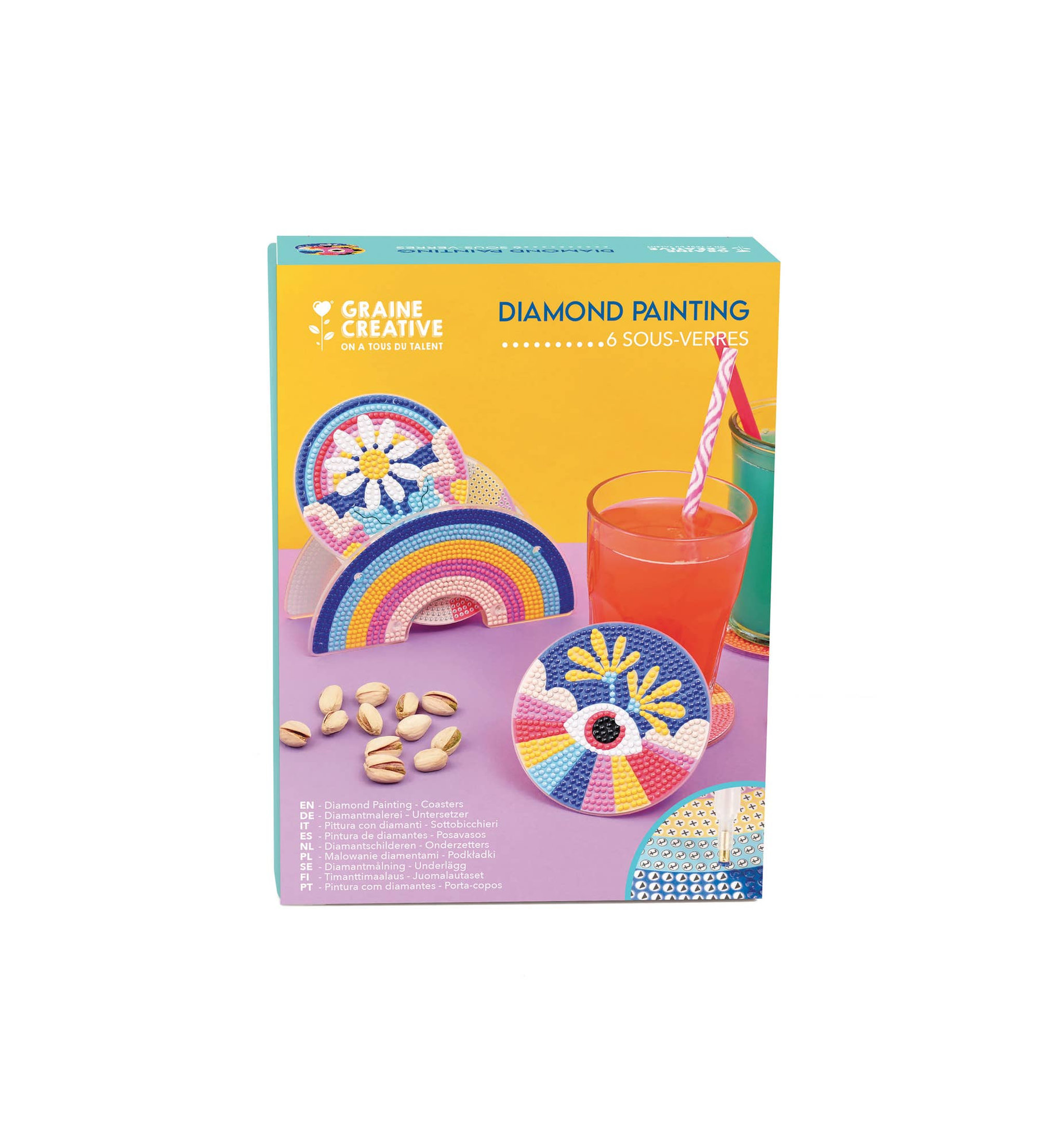 Kit sous-verres à strasser pop – Image 1