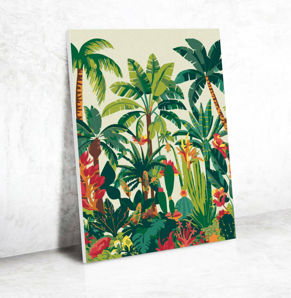 Peinture par numéros Végétation Tropicale – Kit créatif 30 × 40 cm
