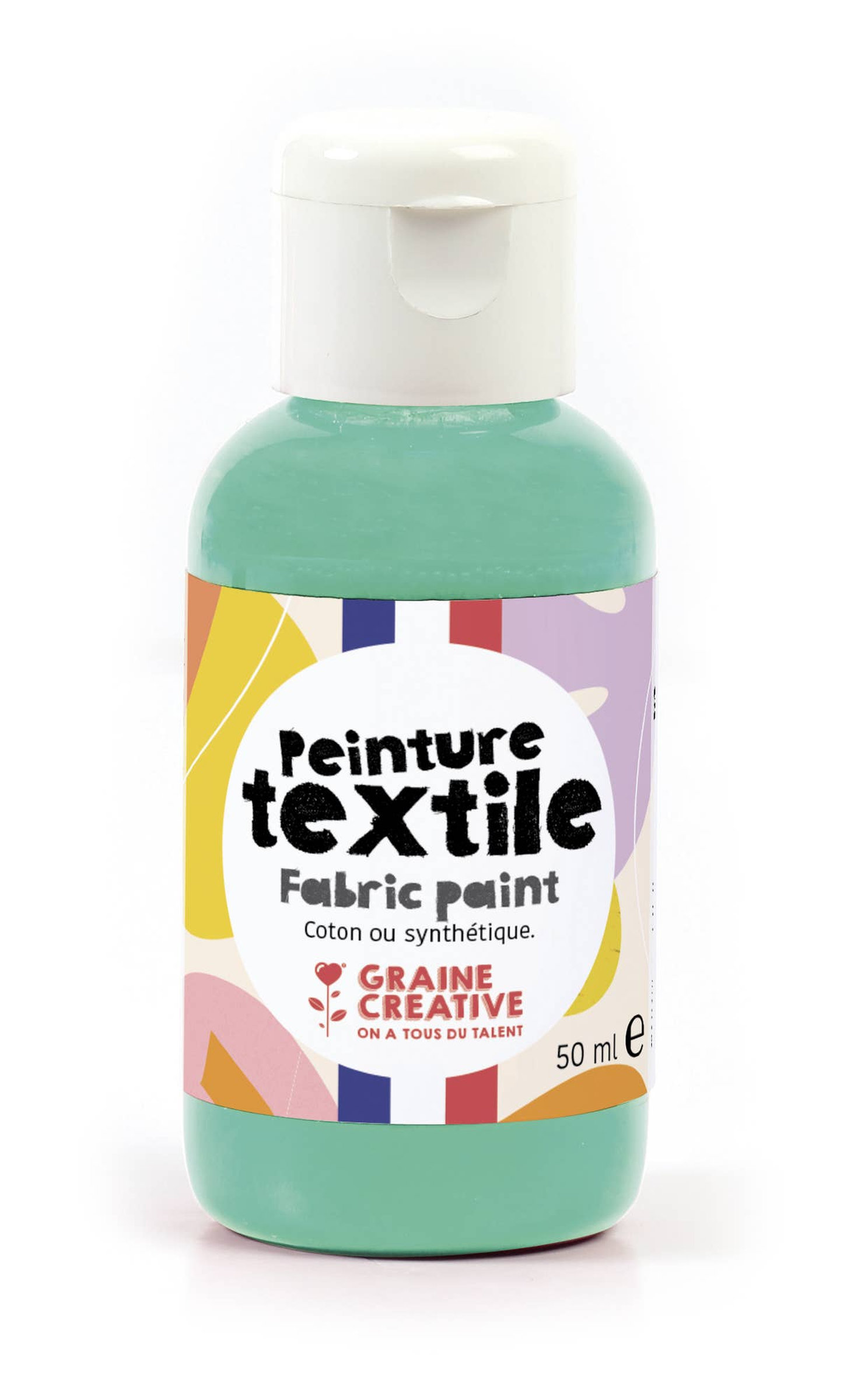 Peinture textile menthe 50ml – Image 1